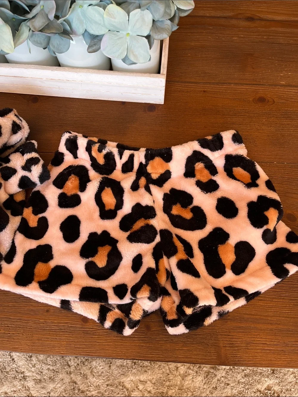 NWOT Girls Plush Leopard-Print Pajama